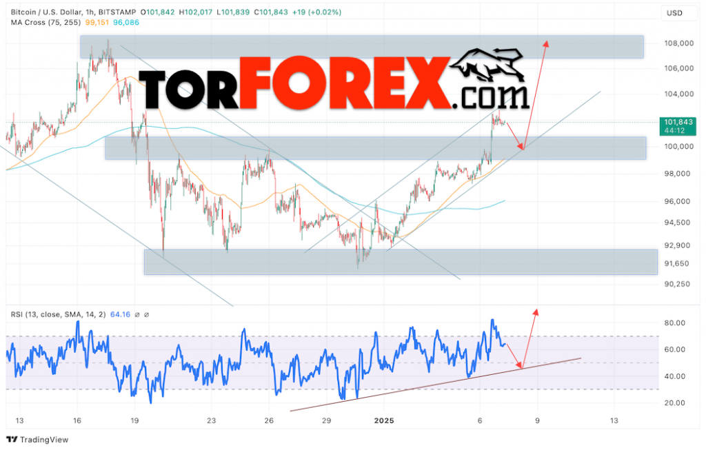 BTC/USD прогноз курса Биткоина на 8 января 2025