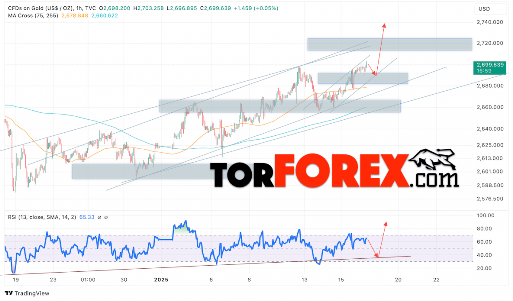 Цена Золота прогноз XAU/USD на 17 января 2025