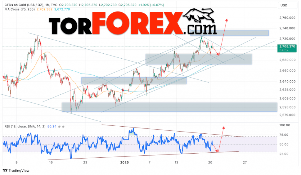 Цена Золота прогноз XAU/USD на 21 января 2025