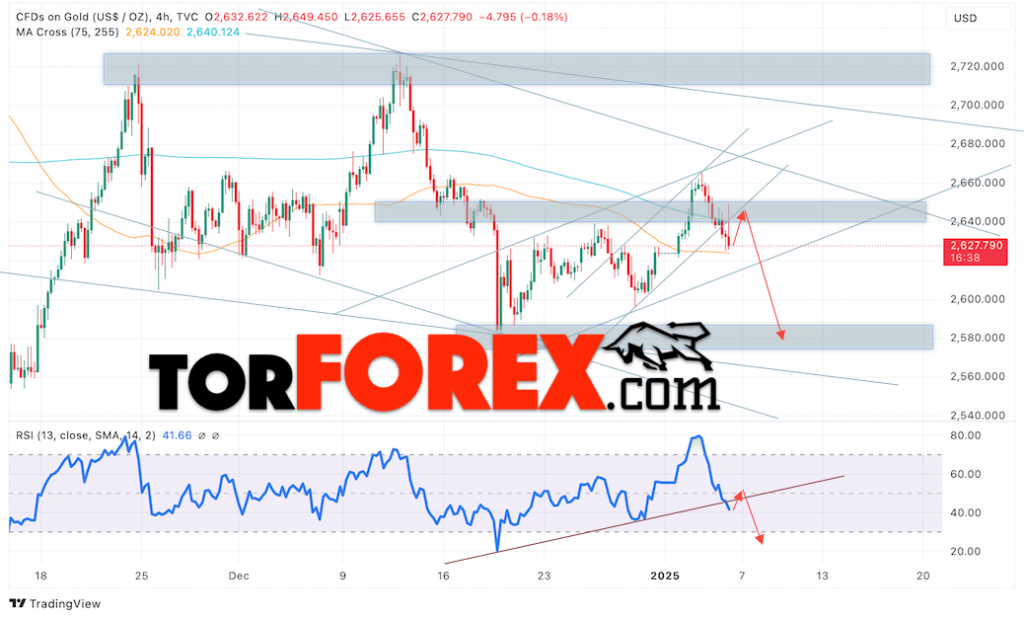 Цена Золота прогноз XAU/USD на 7 января 2025