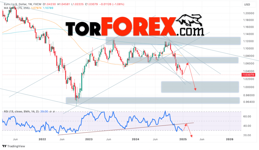 EUR/USD прогноз на январь 2025 года