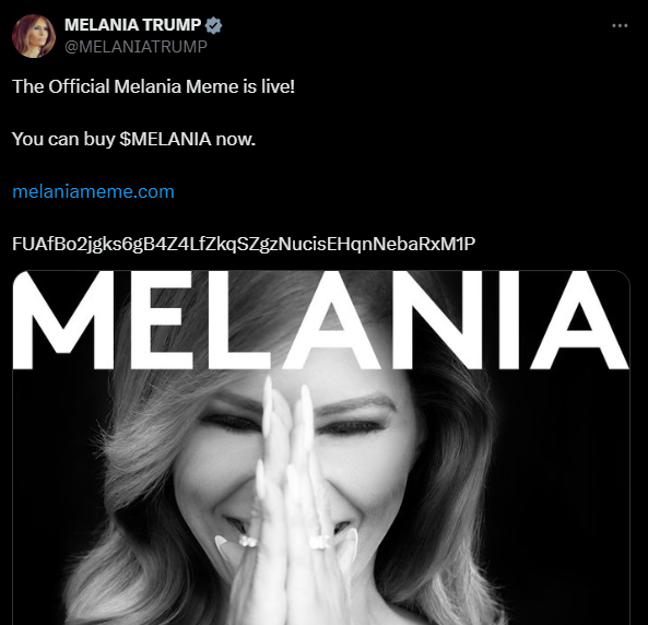 мелания трамп запустила мемкоин melania