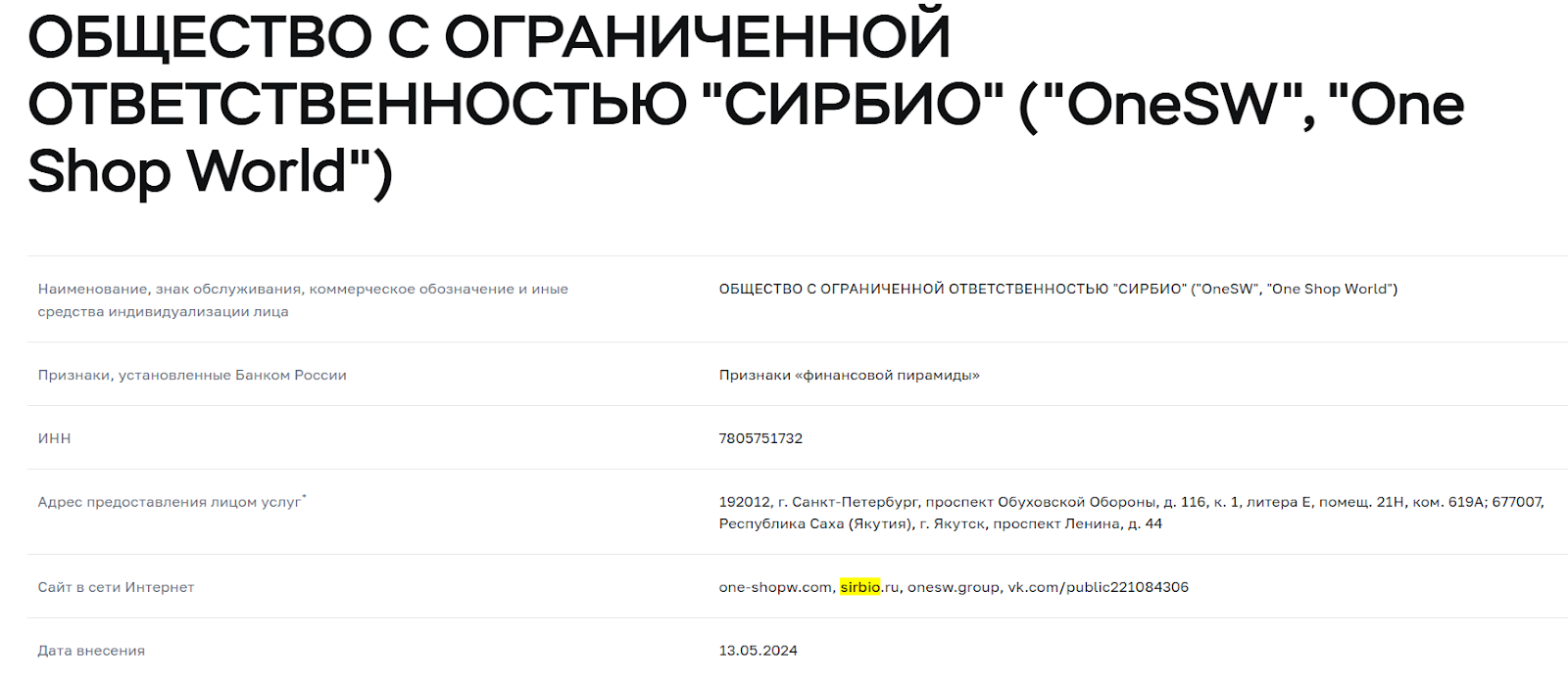 Сирбио ру отзывы людей