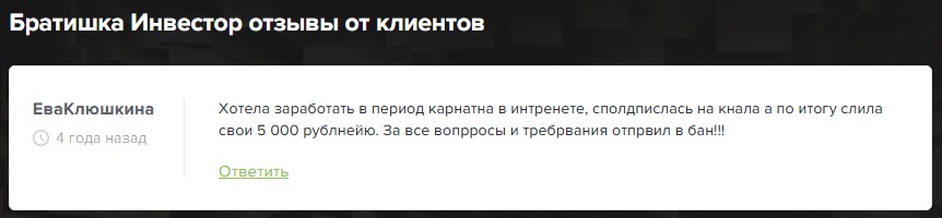 братишка инвестор отзывы