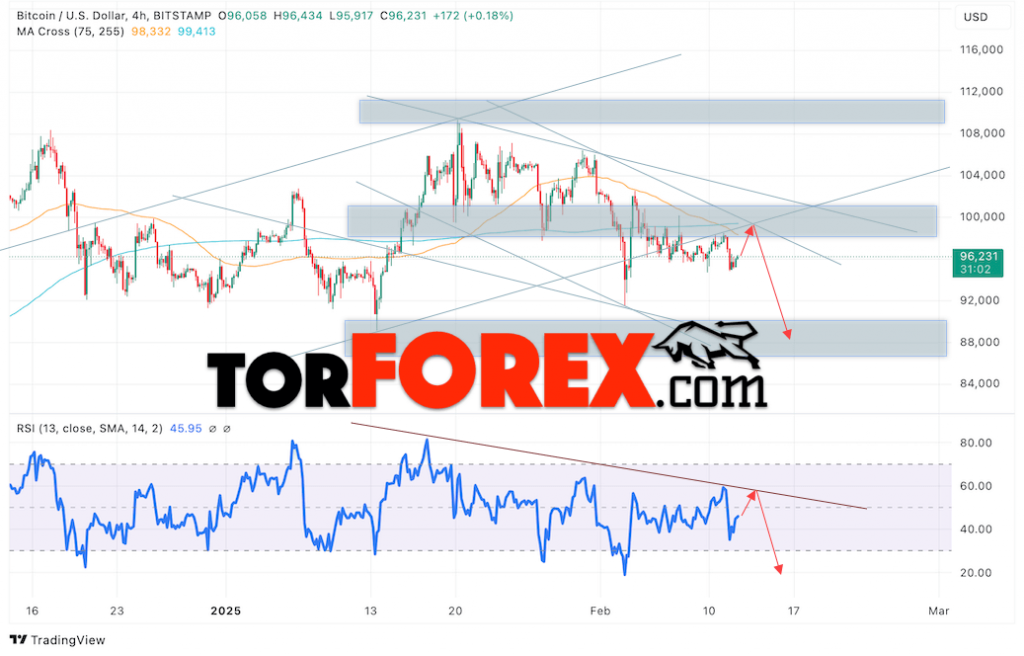 BTC/USD прогноз курса Биткоина на 13 февраля 2025