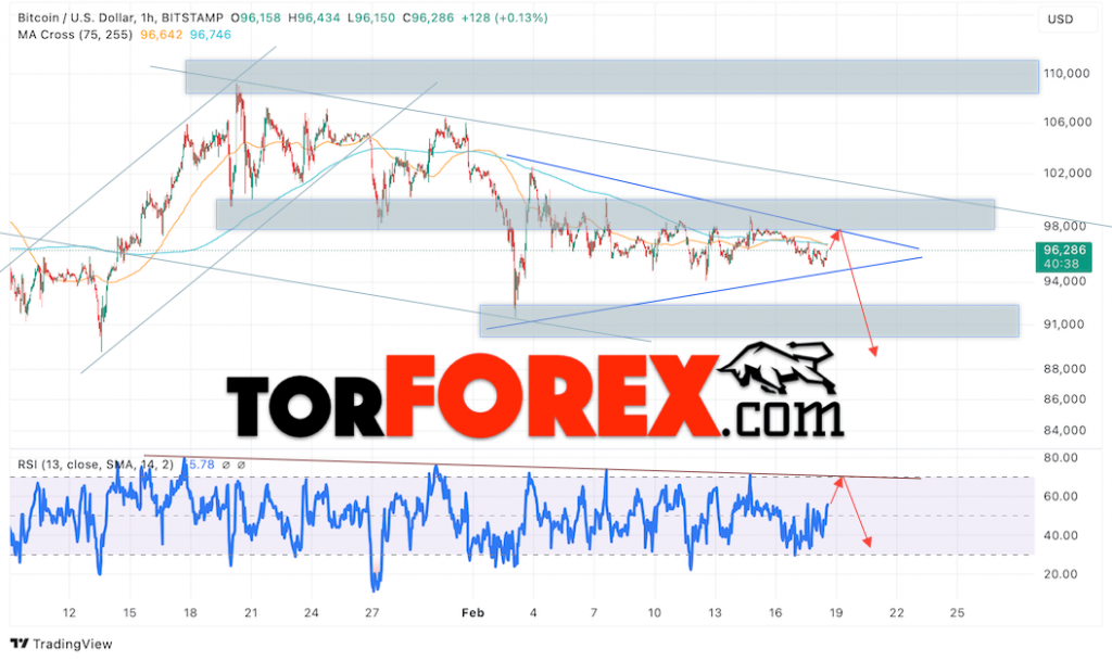 BTC/USD прогноз курса Биткоина на 19 февраля 2025