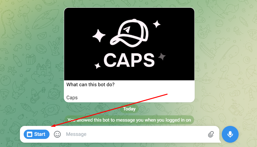 caps telegram