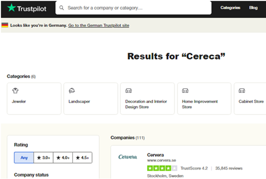 Cereca Support