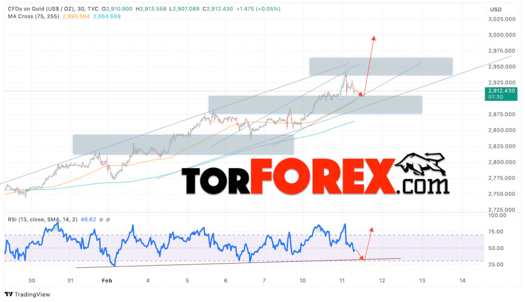 Цена Золота прогноз XAU/USD на 12 февраля 2025