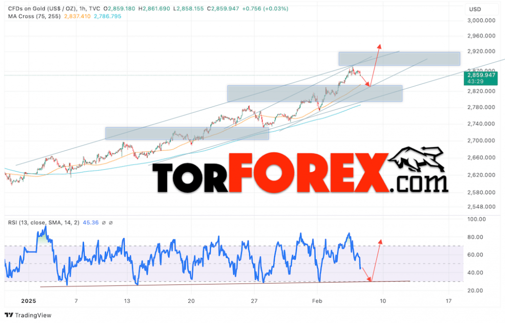 Цена Золота прогноз XAU/USD на 7 февраля 2025