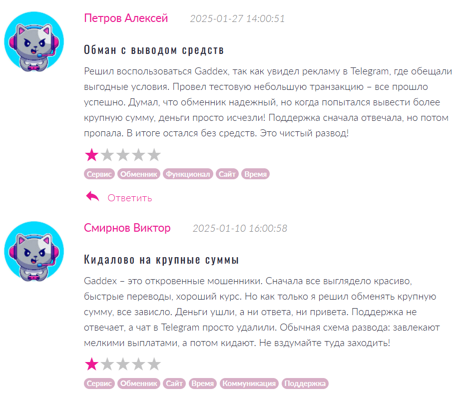 gaddex биржа отзывы