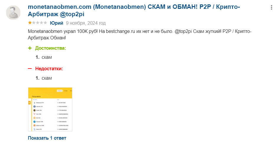 MonetaNaObmen com отзывы