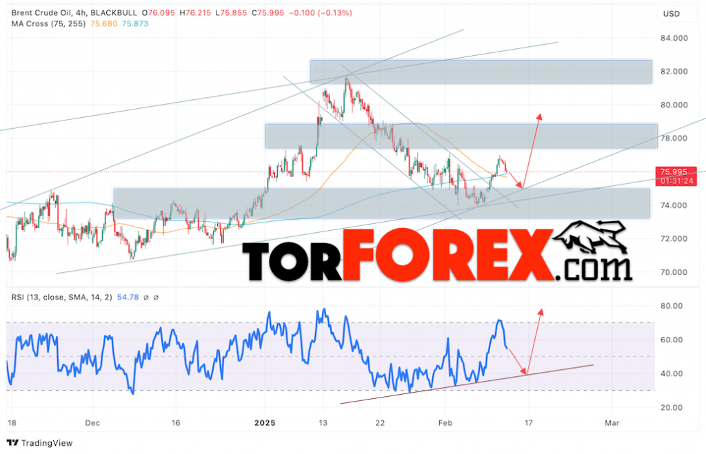 Нефть прогноз цены Brent на 13 февраля 2025