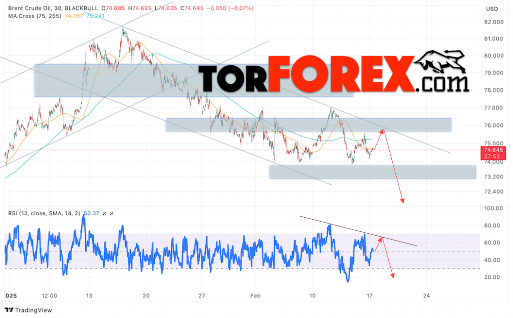 Нефть прогноз цены Brent на 18 февраля 2025