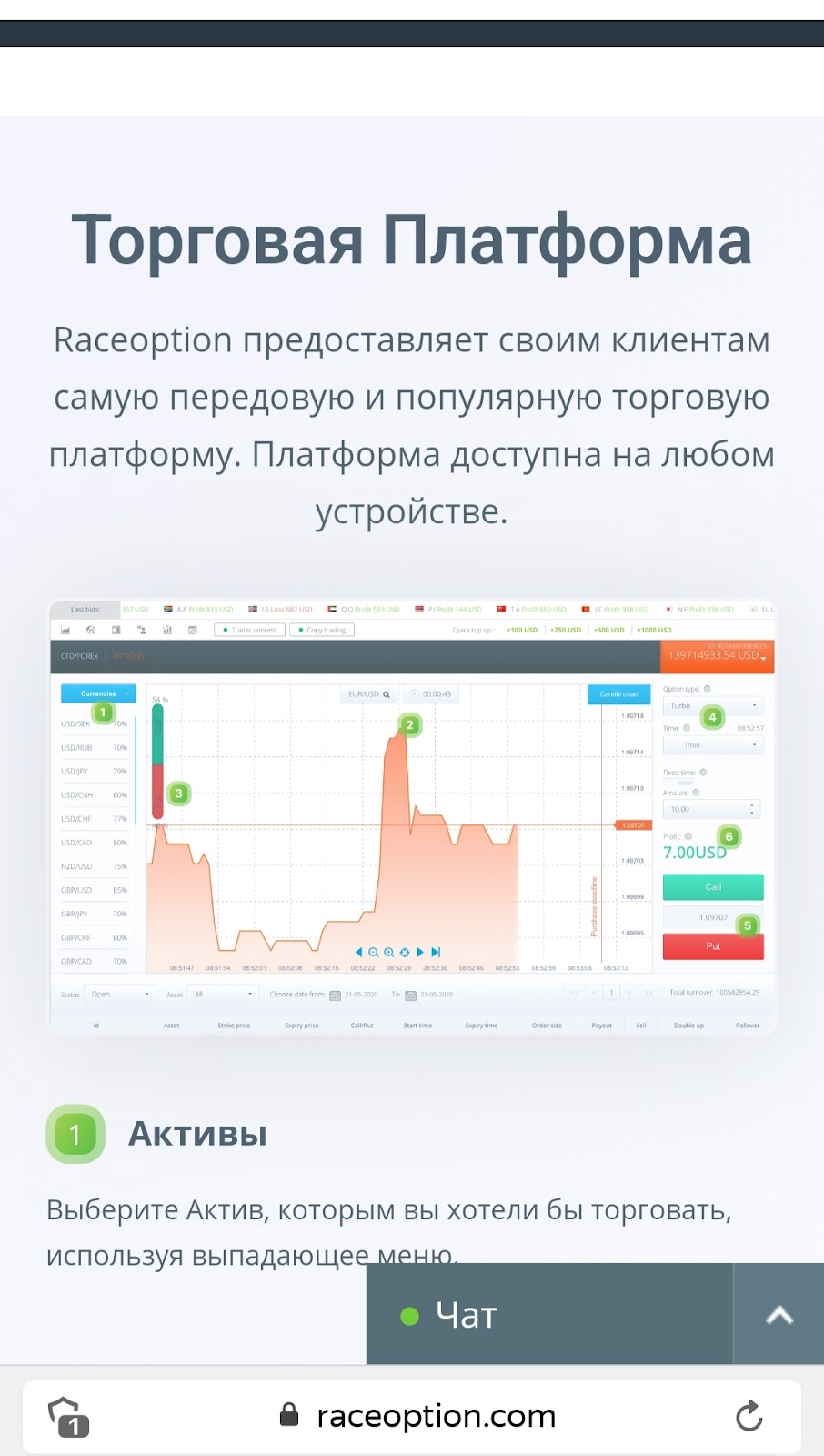 RaceOption развод