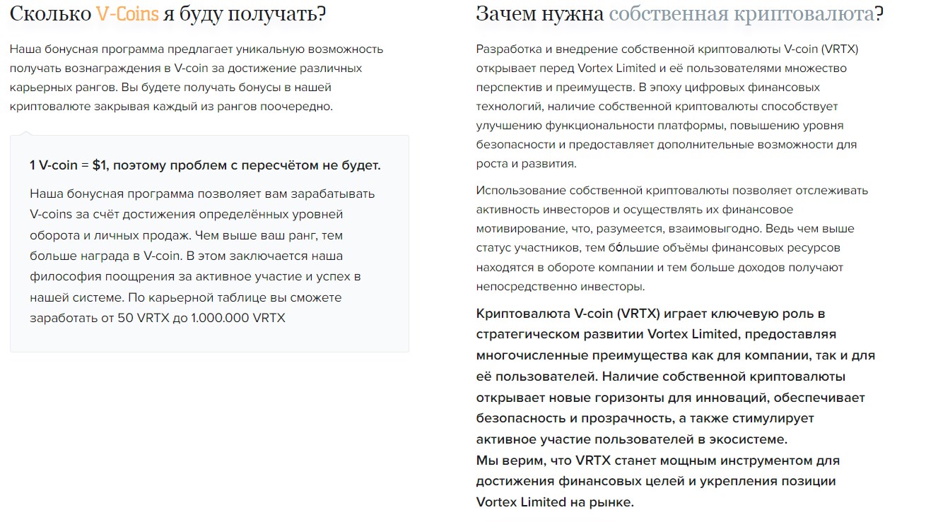 vortex limited отзывы