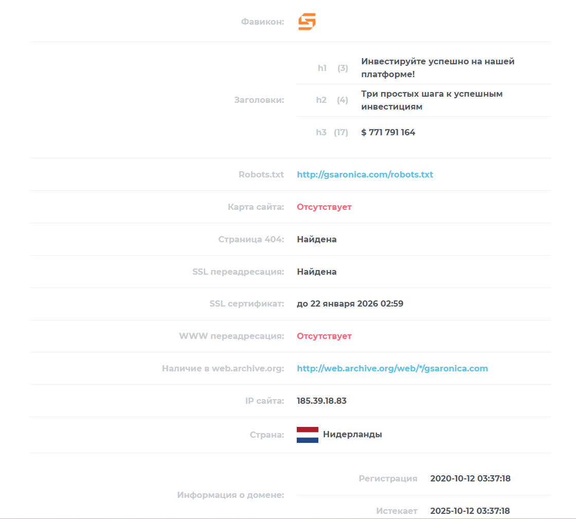 gsaronica отзывы брокер