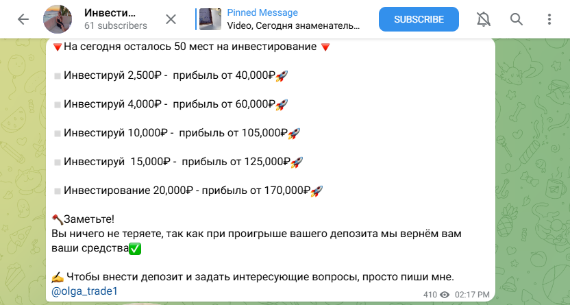 ольга гончарова инвестор
