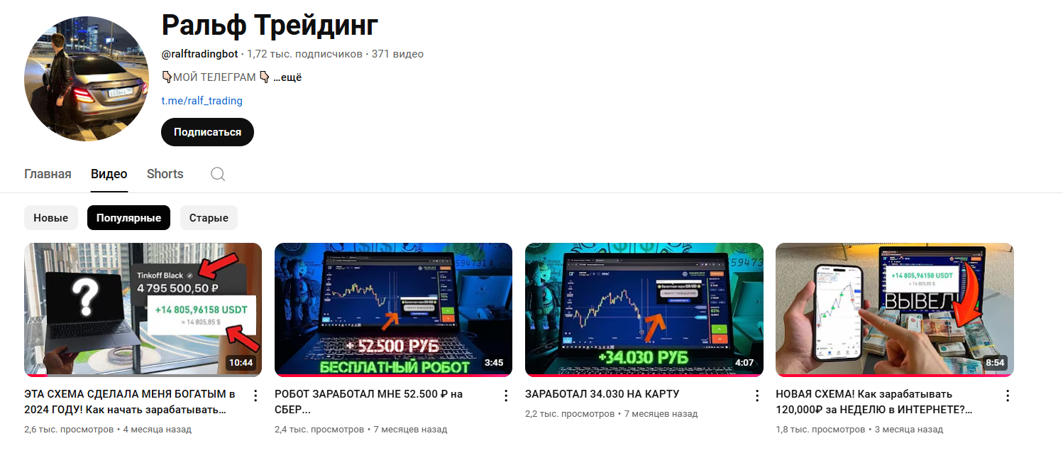 телеграмм канал ральф трейдинг отзывы
