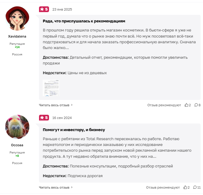 тотал ресеч отзывы