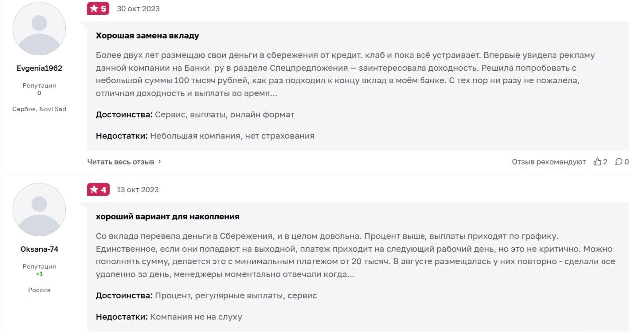 кредит клаб инвестиции отзывы клиентов