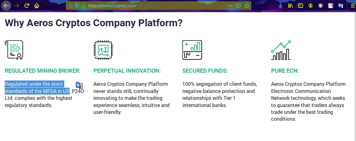 aeros crypto