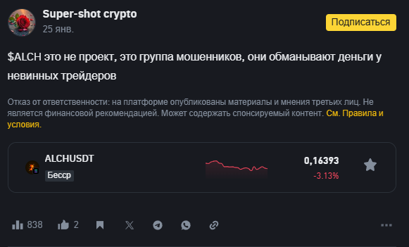 alch криптовалюта новости