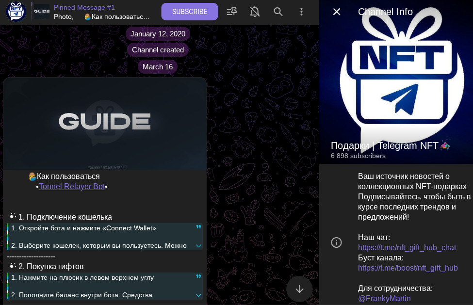 чат telegram nft