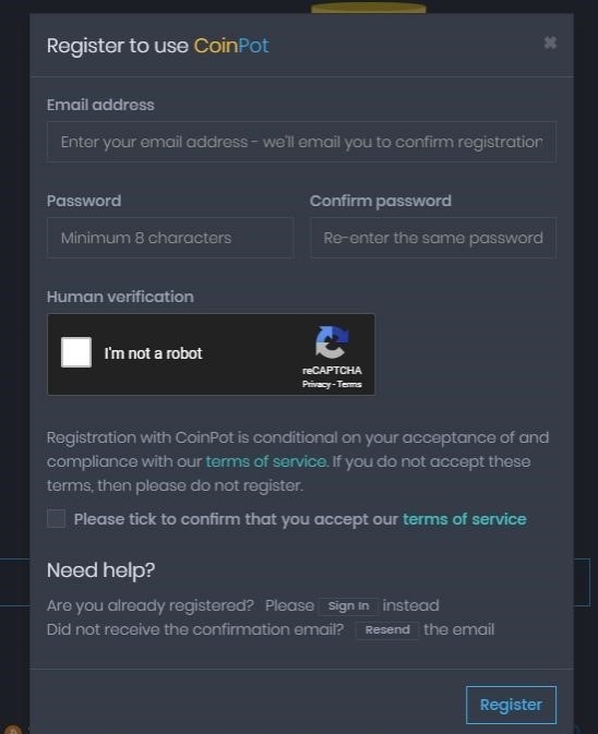 coinpot bitcoin cash