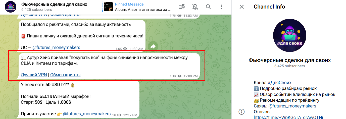 Фьючерсные сделки для своих
