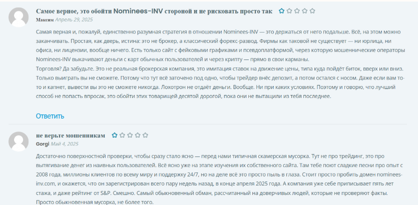 nominees inv биржа