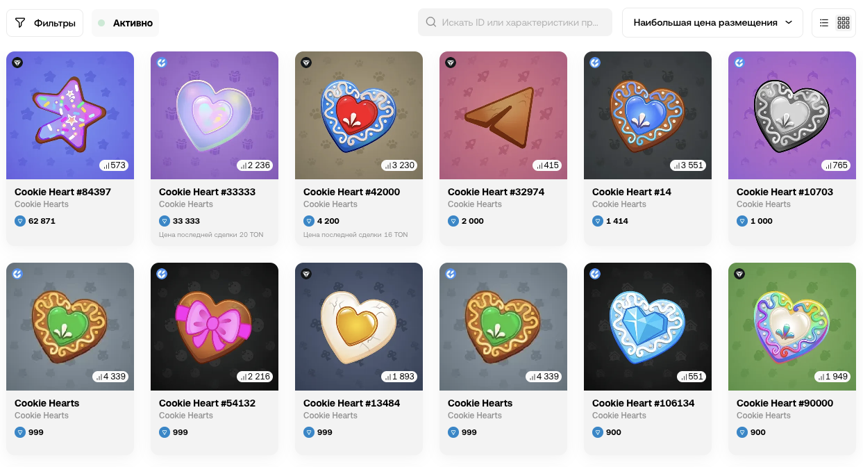 cookie heart nft telegram цена