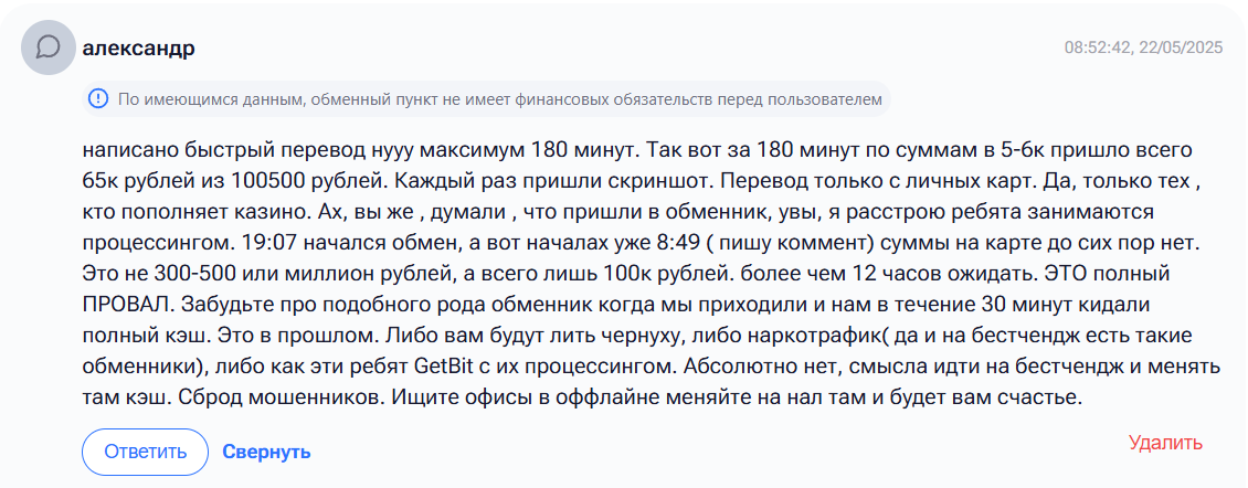 Getbit exchange отзывы