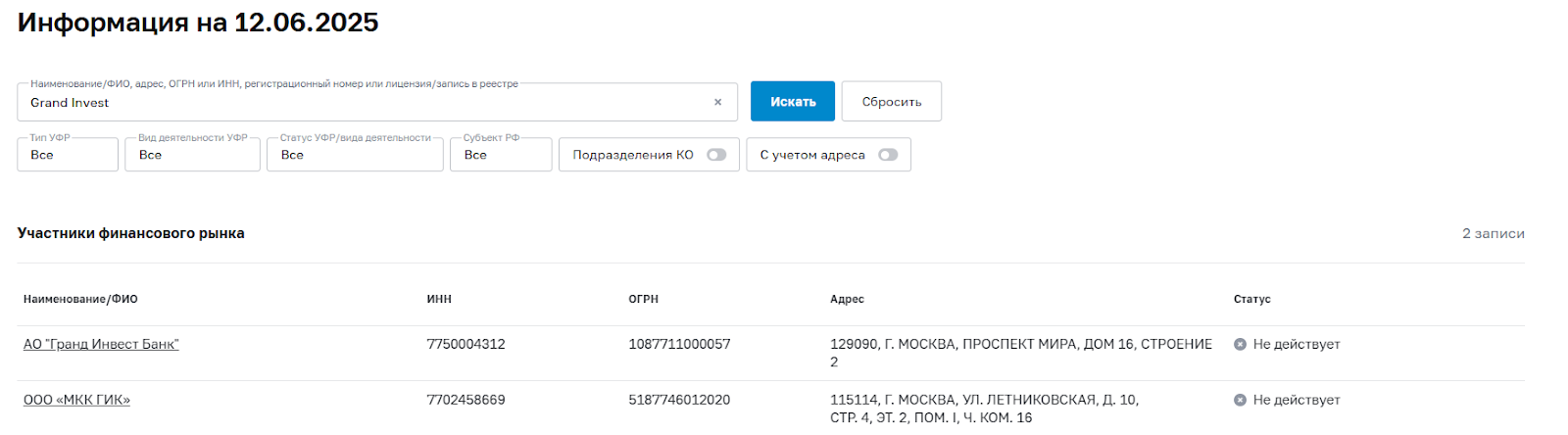 Грандинвест отзывы