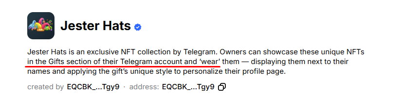 jester hat тг подарок