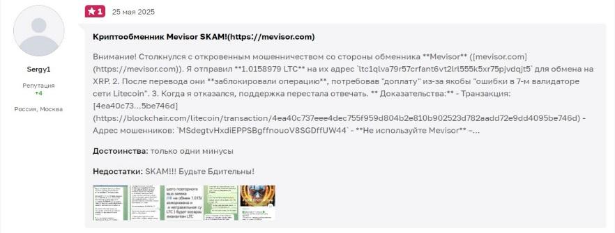 mevisor отзывы обменник