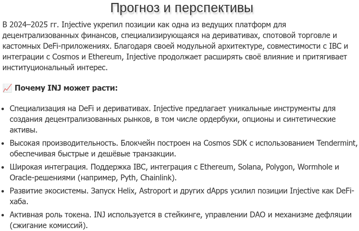 монета inj прогноз