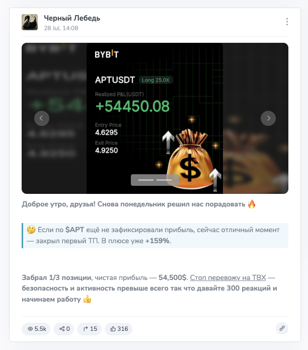 черный лебедь тг