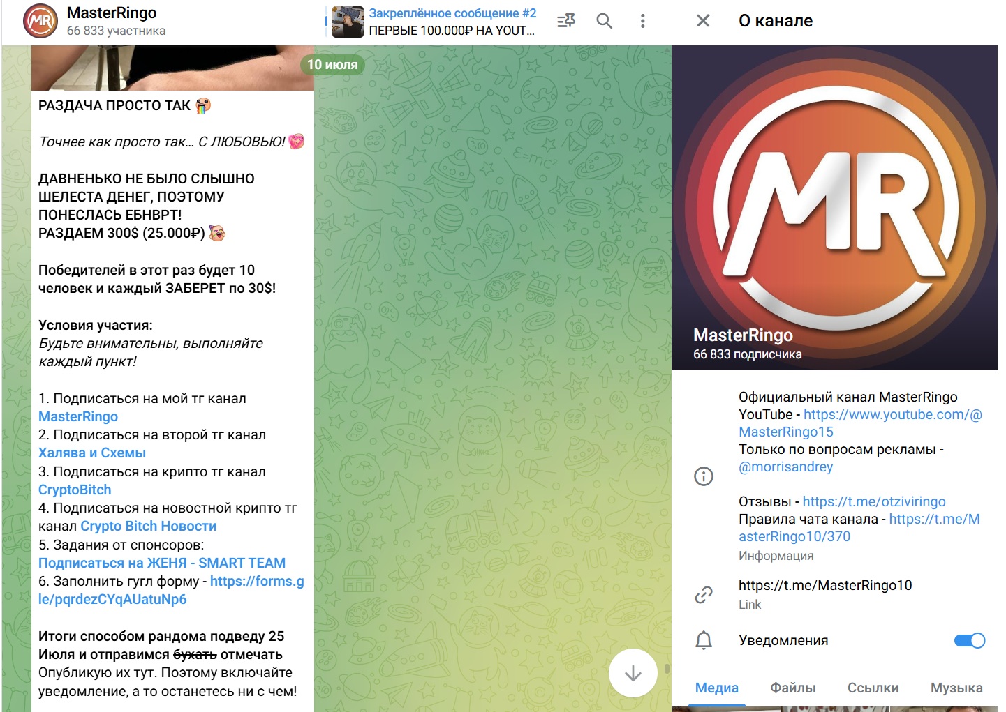 master ringo телеграм канал