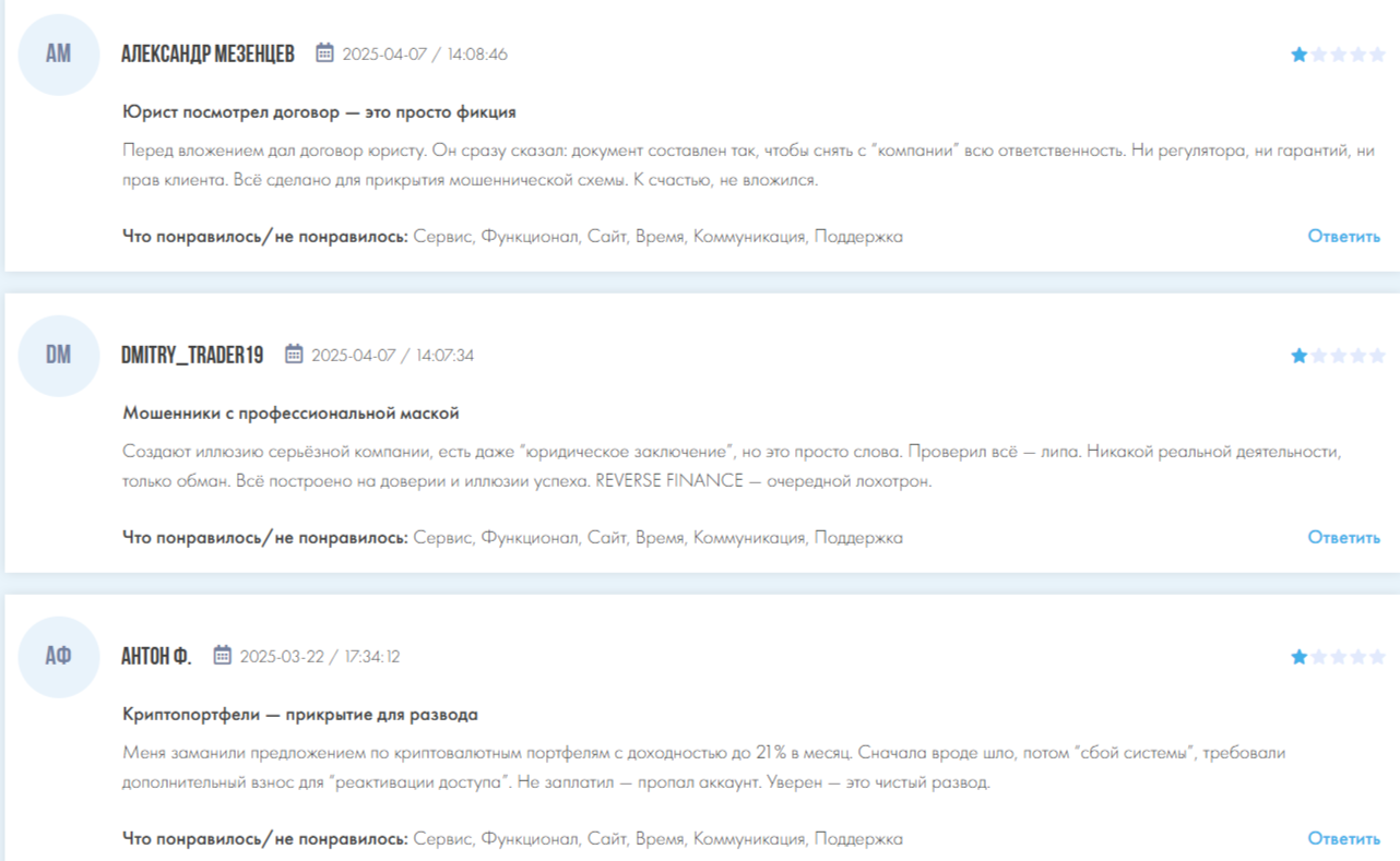 Reverse Finance отзывы