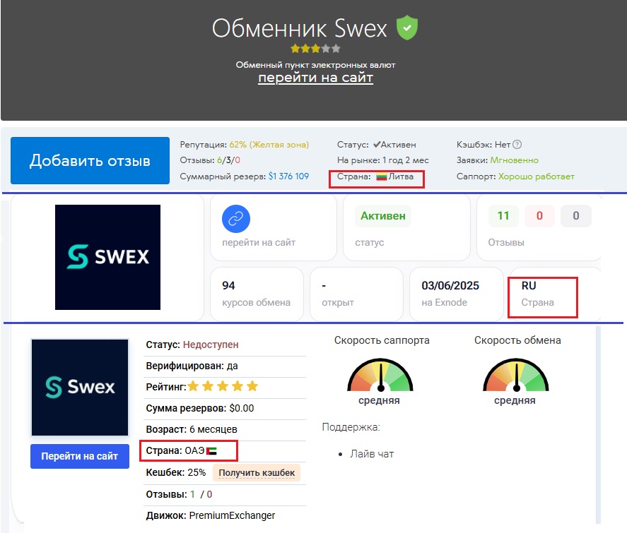swex io обменник