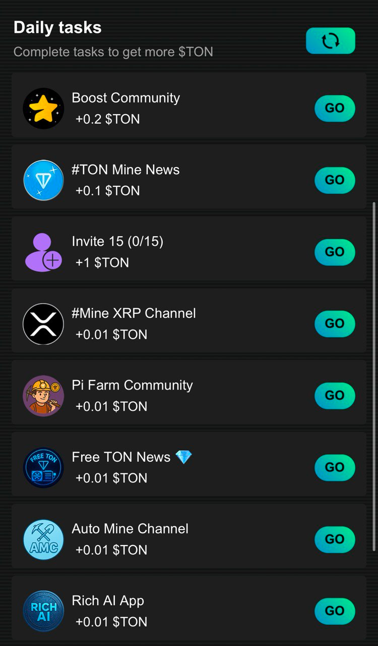 Ton mine app