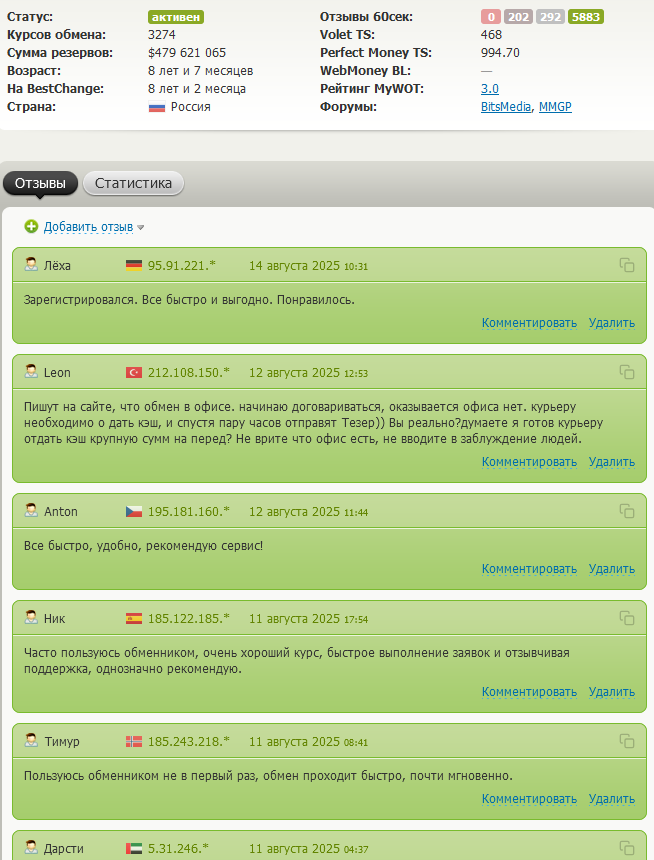 60sek net отзывы обменник