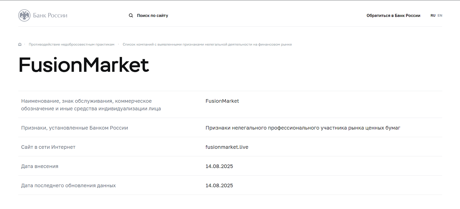 fusion market