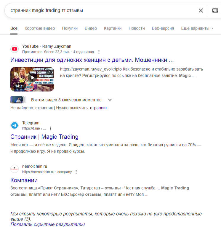 странник magic trading