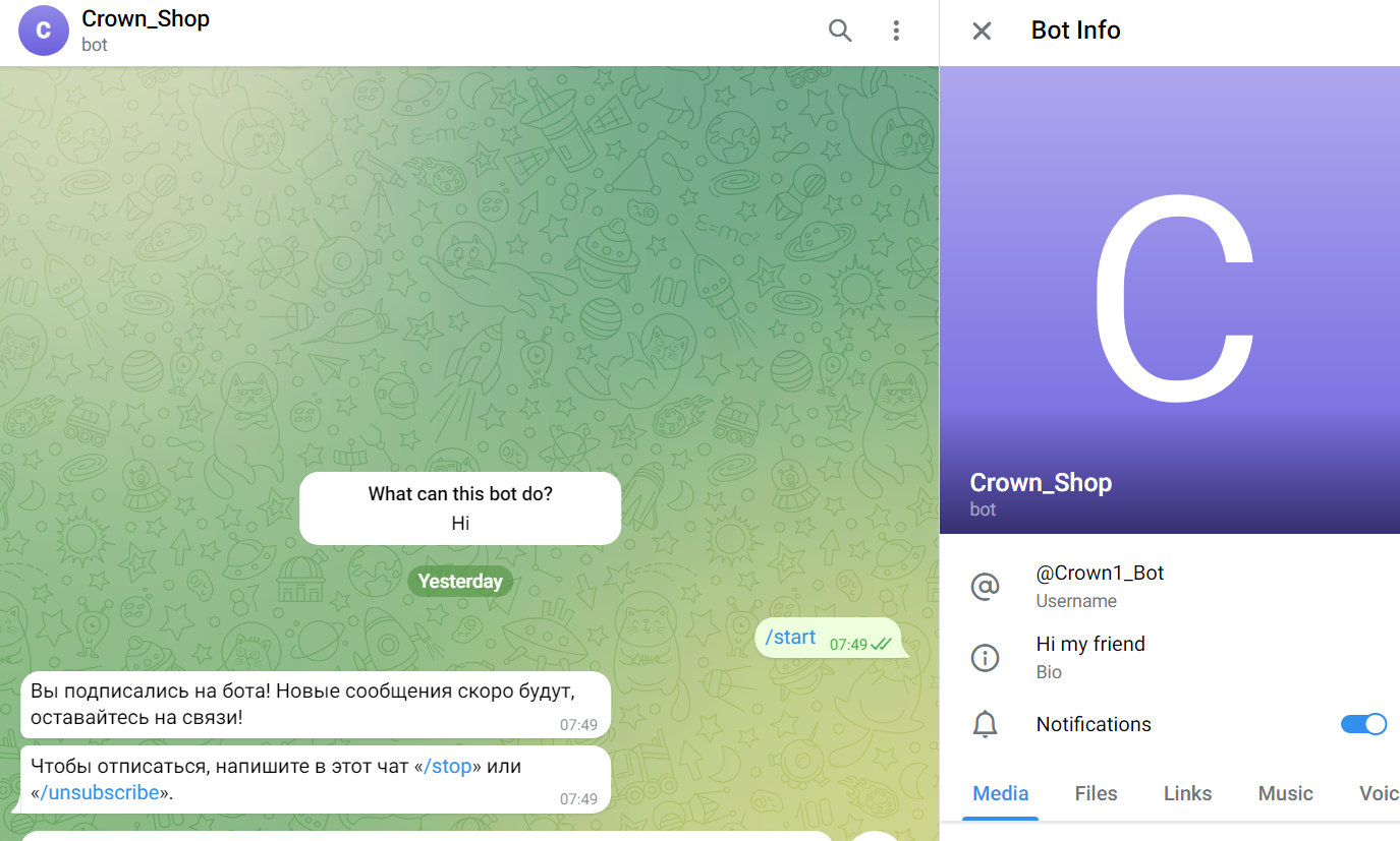 crown shop telegram