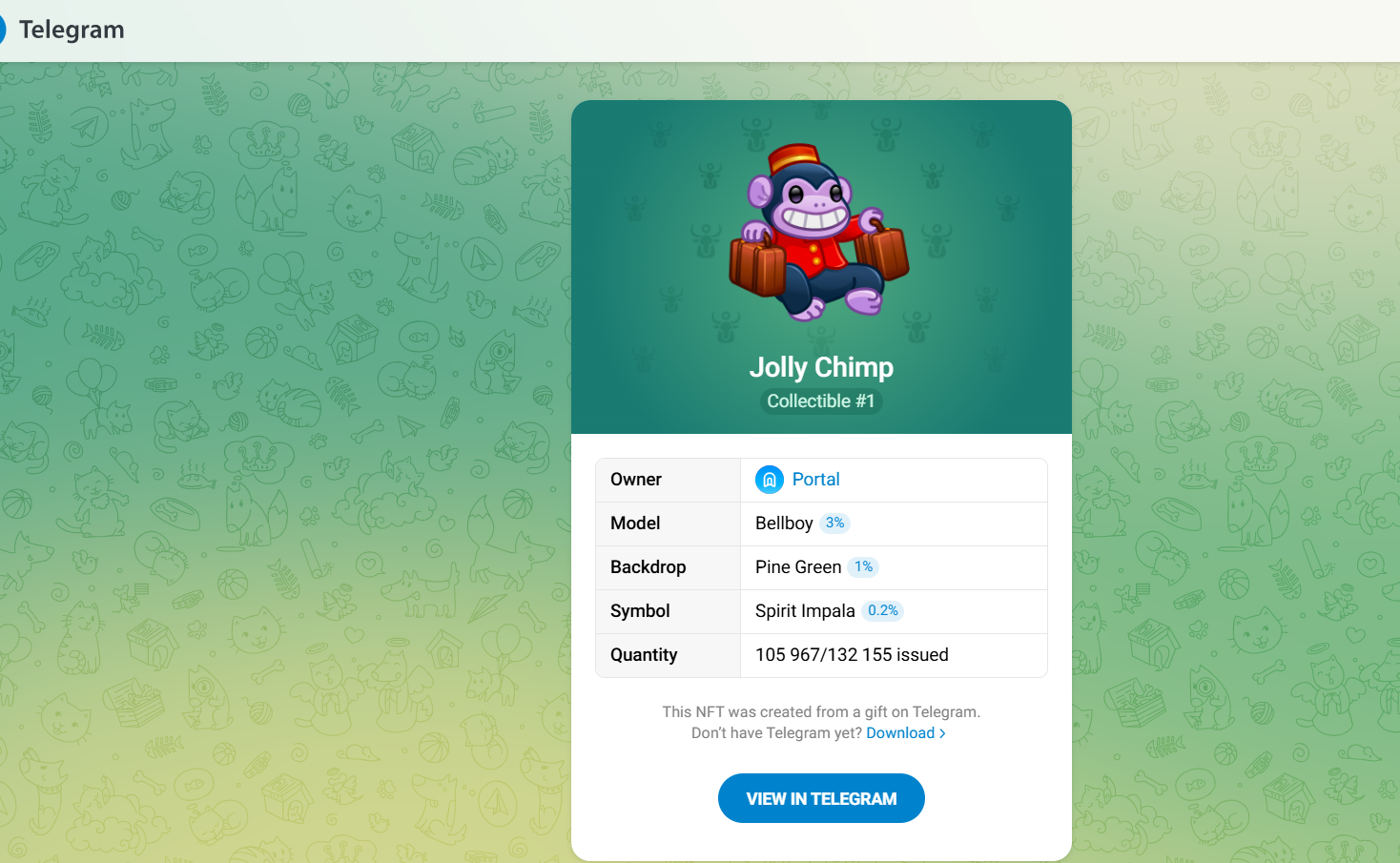 jolly chimp telegram сколько стоит