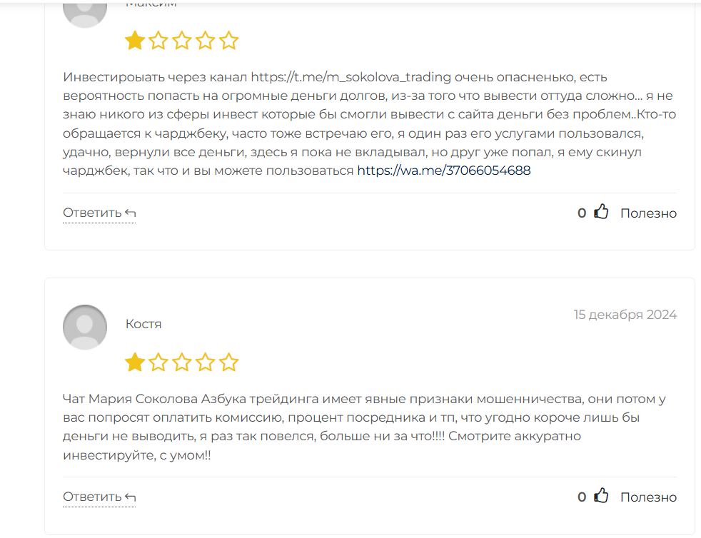 мария соколова азбука трейдинга телеграм канал