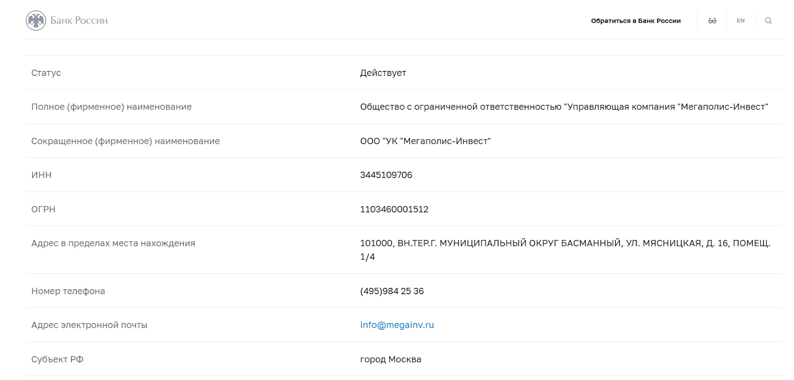 ук мегаполис инвест ук мегаполис инвест