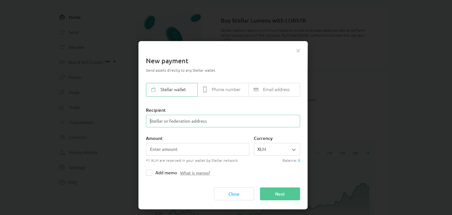 LOBSTR Wallet Buy Stellar XLM App LOBSTR Wallet Buy Stellar XLM App